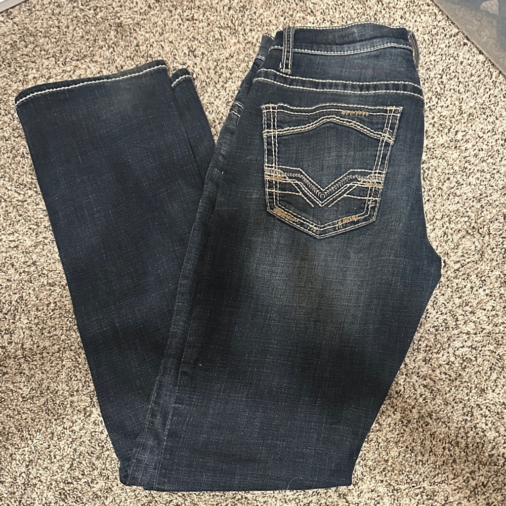 BKE Men's Dark Blue Straight Jeans